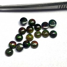Black opal 2.5mm round cabochon